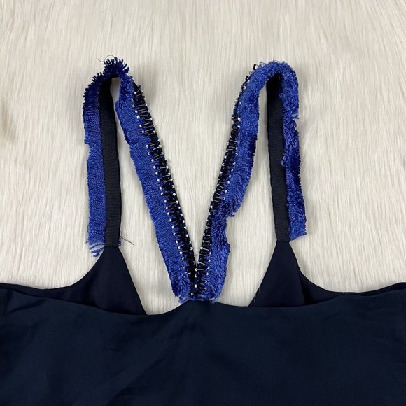 Derek Lam 10 Crosby Women's Size 6 Navy Blue Beaded Tank Top **FLAW** - Picture 10 of 10